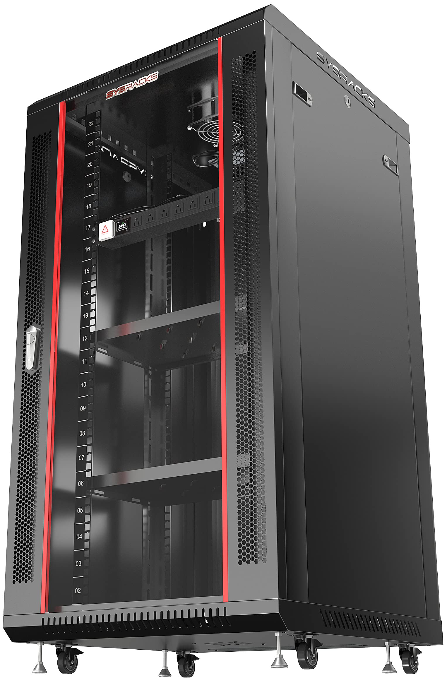 Server Rack   22U Wall Cabinet   Wall Mount Rack Enclosure With Fans   Audio Rack   Network Rack   24 Inch Depth Av Cabinet   With Casters   Pdu   Shelf   Locking Cabinet   Black (22U 24'X24'X43')